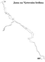 Profil Jame na Vjetrenim brdima, prema merenjima sa ekspedicije 1985.