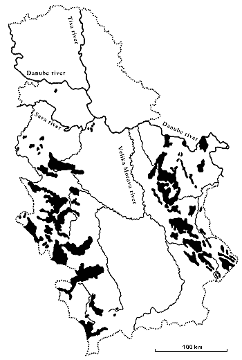 Distribution of karst in Serbia (19 kb)
