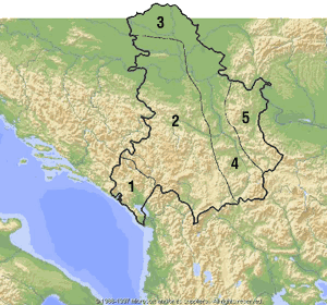 Geotectonic division of Yugoslavia (gif, 42 k)