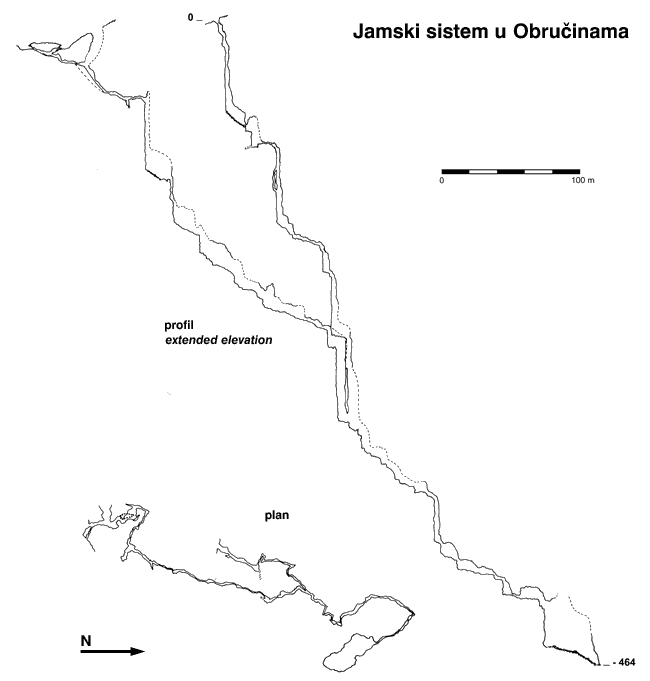 Nacrt Jamskog sistema u Obrucinama (gif, 11 k)